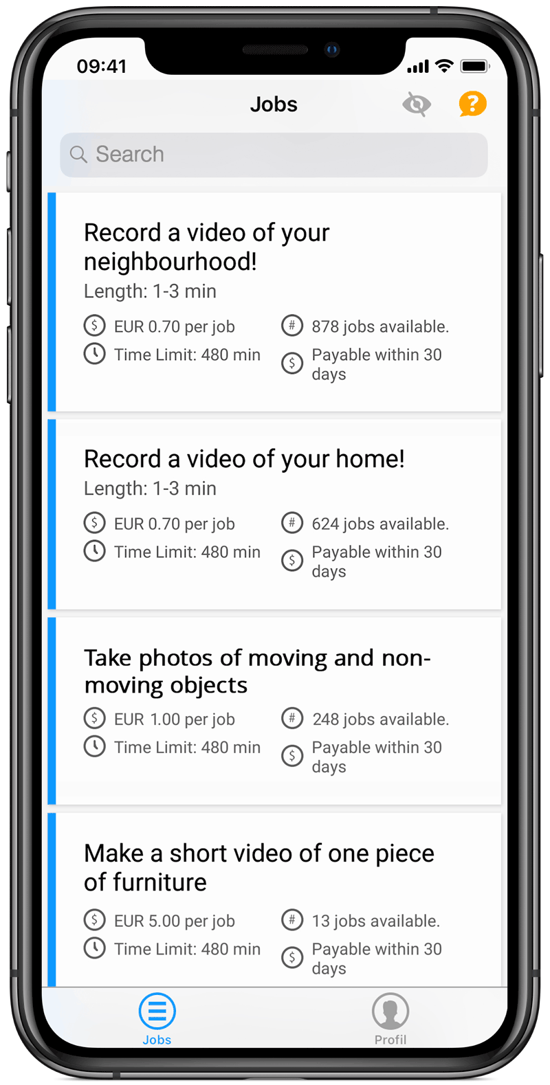 Clickworker App select task
